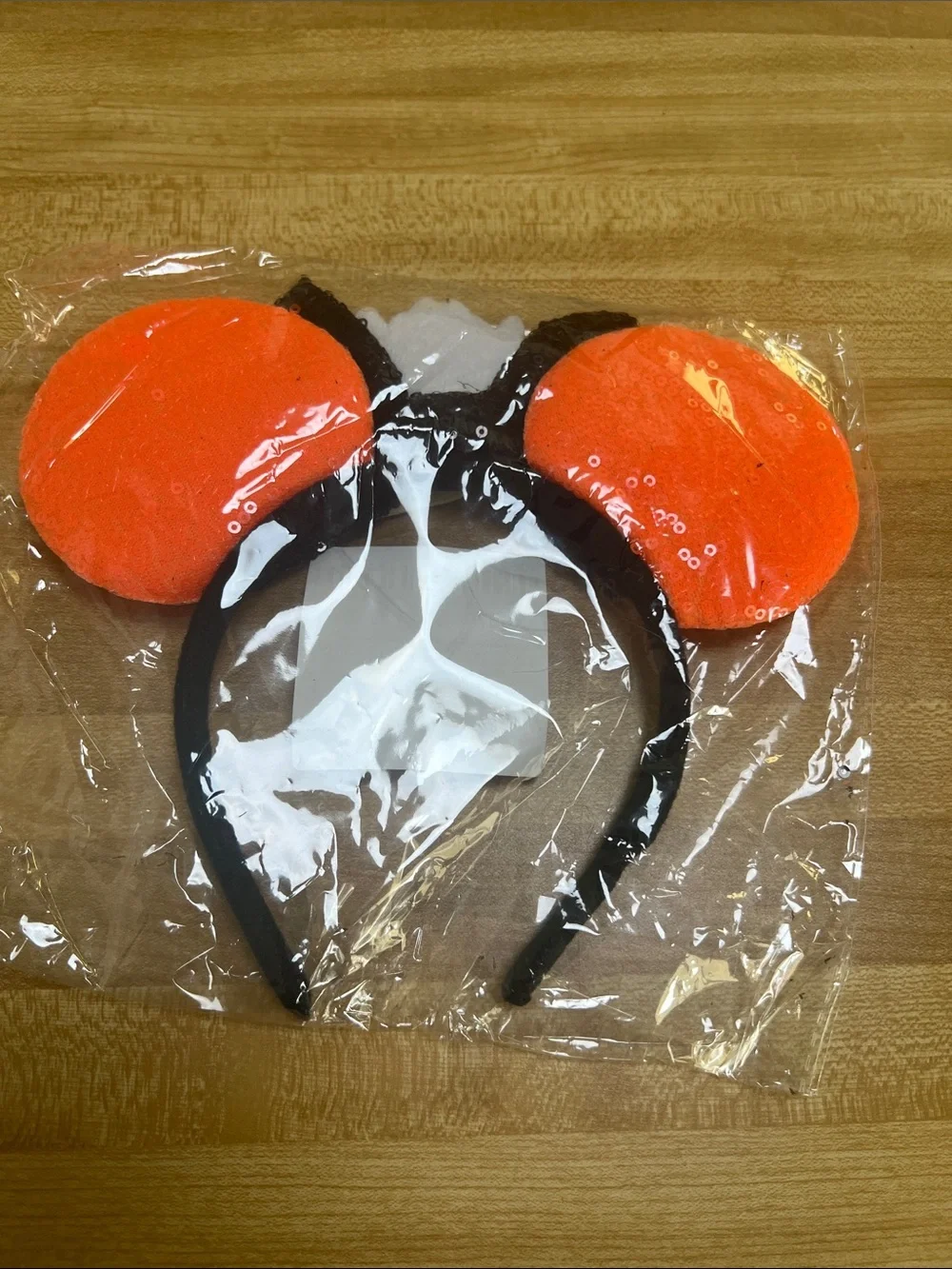 #2651*”7x9”Orange Tigger-inspired Sequin Mouse Ears Headband Halloween Theme